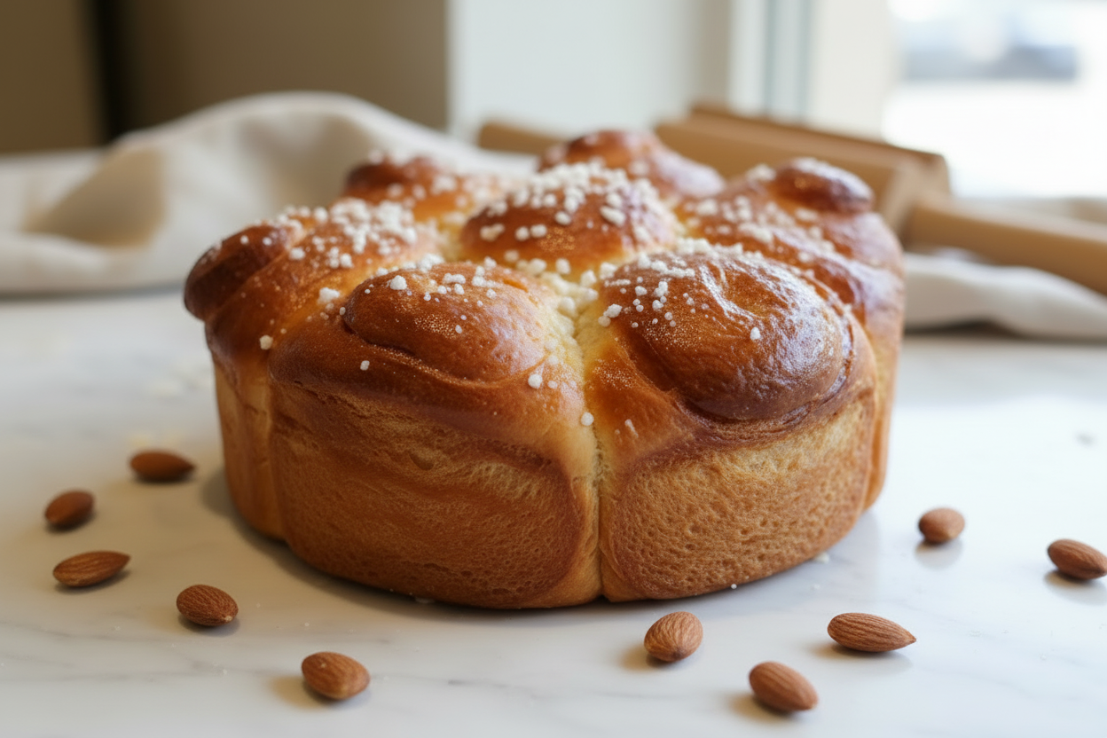 Brioche au lait d'amande - amandes entières