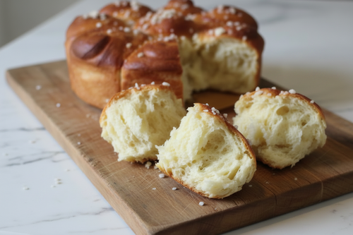 Brioche ronde avec morceaux sans amandes