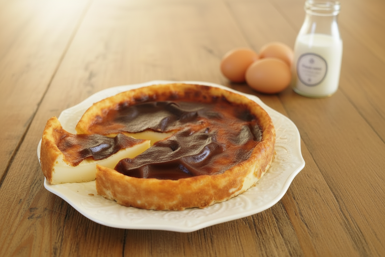 Flan pâtissier - lumière joyeuse et ensoleillée