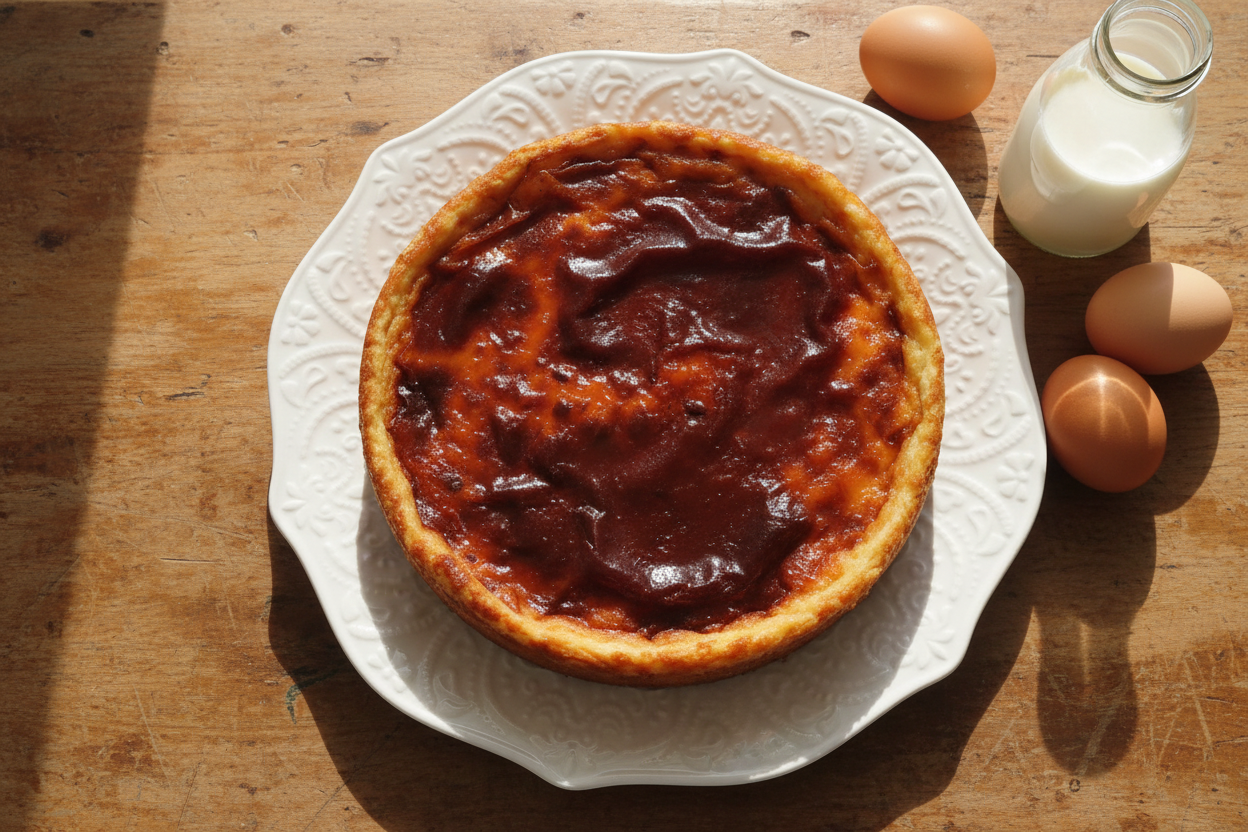 Flan pâtissier - vue du dessus professionnelle