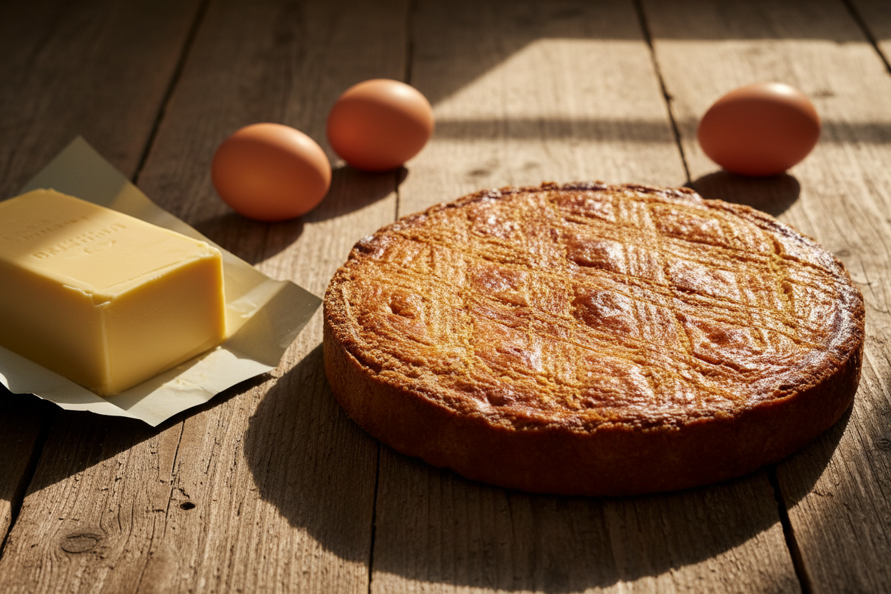 Gâteau breton avec ambiance et ingrédients