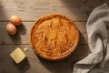 Gâteau breton vu du dessus sur une table rustique